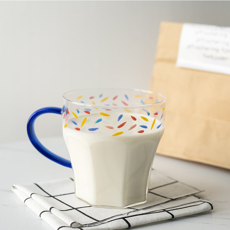 Confetti Printed Glass Mug