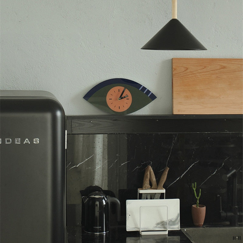 Home Wall Clock Minimalist Design Graphic Contrast Shapes