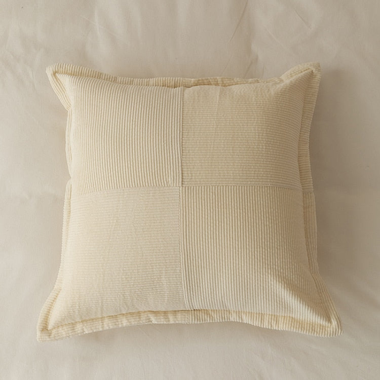 Square Ivory Ribbed Pillowcase 