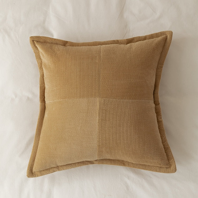 Square Camel Ribbed Pillowcase 