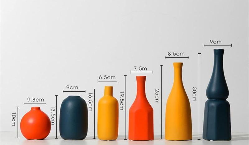 ceramic orange yellow blue decoration vase