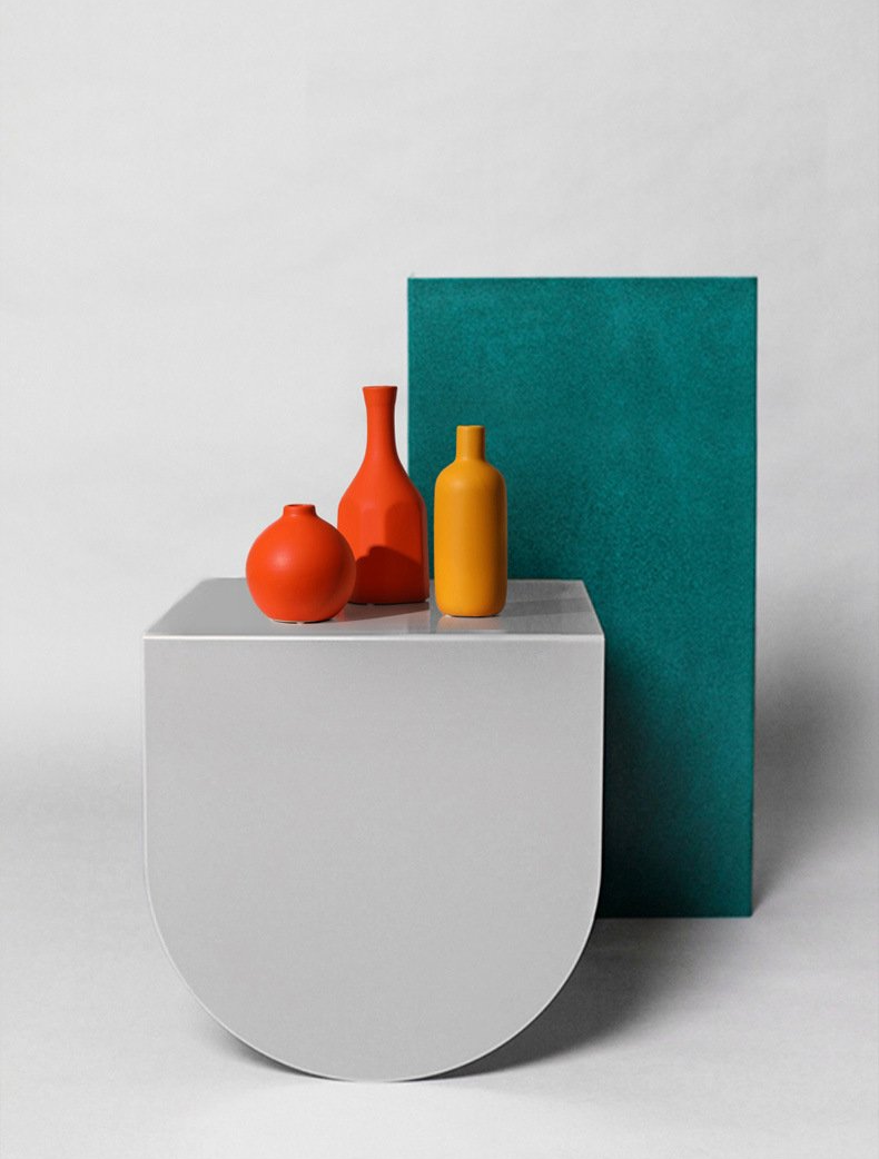 ceramic orange yellow decoration vase