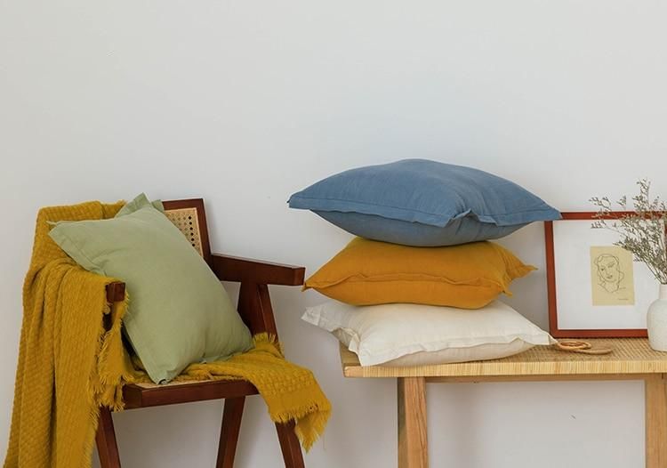 Cotton Linen Zipper Cushion Cover
