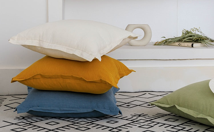 Cotton Linen Zipper Cushion Cover