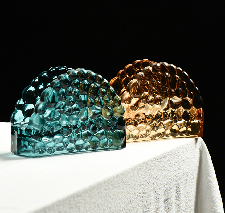 Crown Jewels Glass Napkin Holder