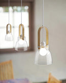 Iron Wood Glass LED Pendant Lamp