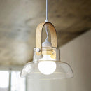 Iron Wood Glass LED Pendant Lamp