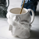 New 1Pcs 580mL 3D Style David Sculpture Ceramic Mug Coffee Tea Milk Drinking Cups with Handle Coffee Mug for Office Novelty Gift white