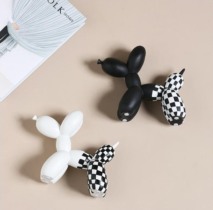 Deluxe Black & White Balloon Dog - Hand Painted Resin – Letifly