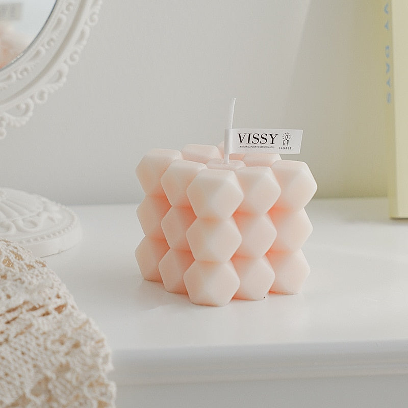 Decorative Accents Diamond Cutting Cube Scented Candles Square Cube