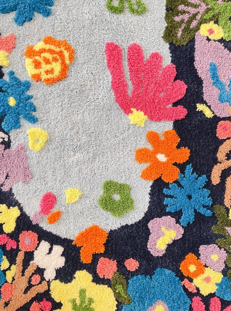vintage 3D tufting floral Rug yarn dyed
