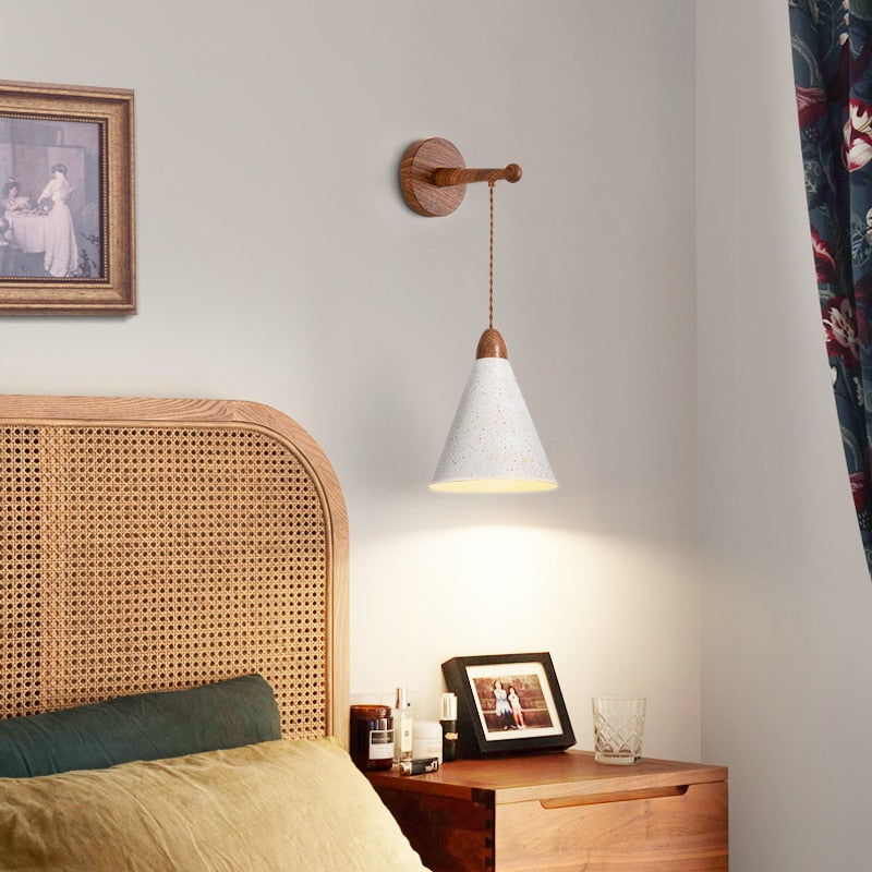 Wood Cream Wall Lamp LED Lighting 