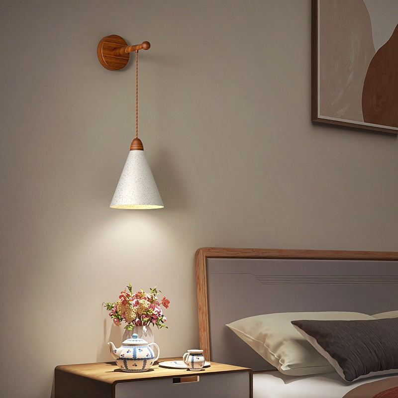 Wood Cream Wall Lamp LED Lighting 