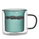 Double Wall Glass Mug green