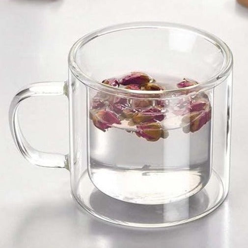 Double Wall Glass Mug  clear