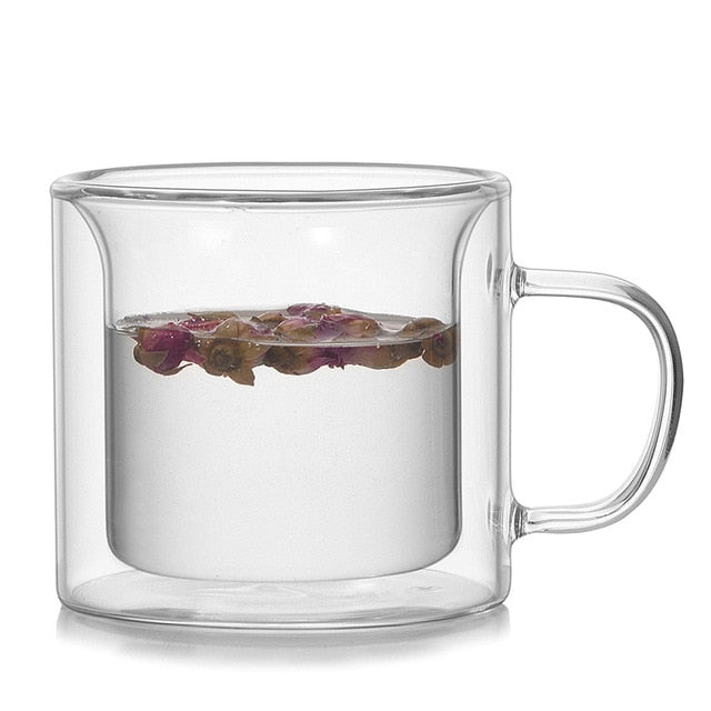 Double Wall Glass Mug clear