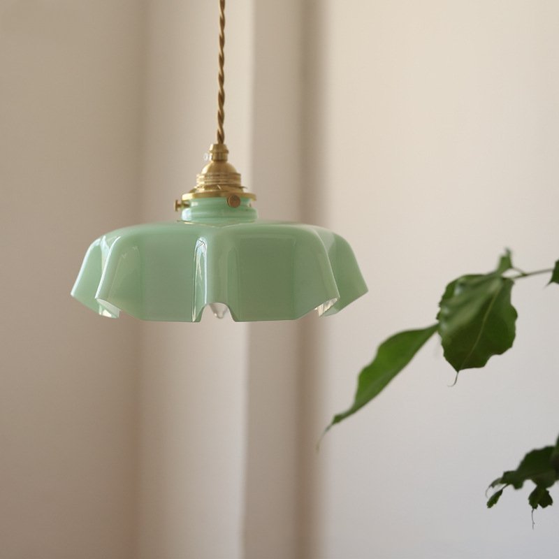 Draped Flower Retro Glass Ceiling Pendant Light LED light