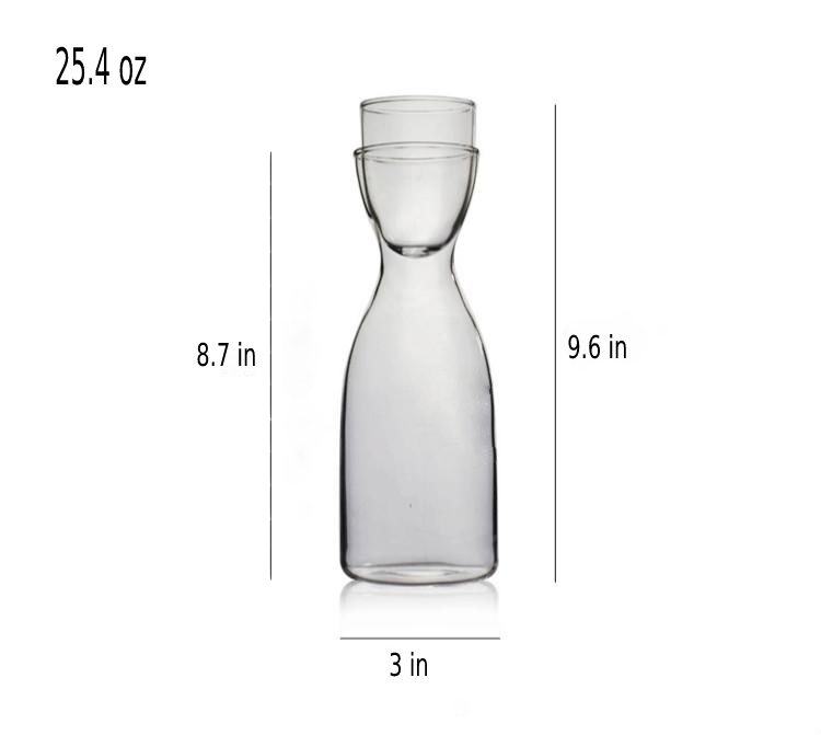 2 cup glass pitcher Duo Dome Glass Pitcher with Cup – Letifly Lights & Decor