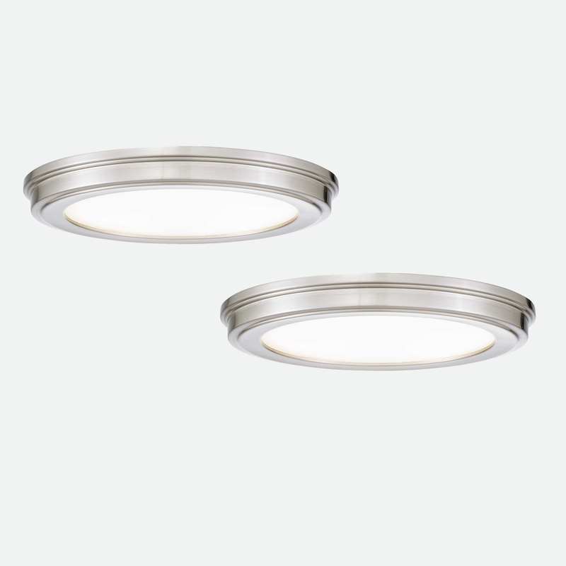 Jaine Brushed Steel Color Changing LED Ceiling Light – Set of 2