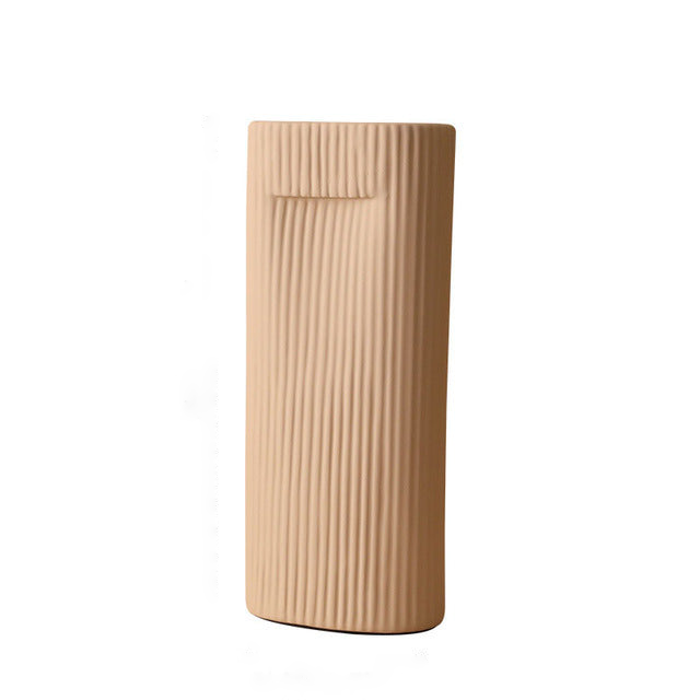 Decorative Vases Ceramic Line Container for Dry Flower Arrangement 