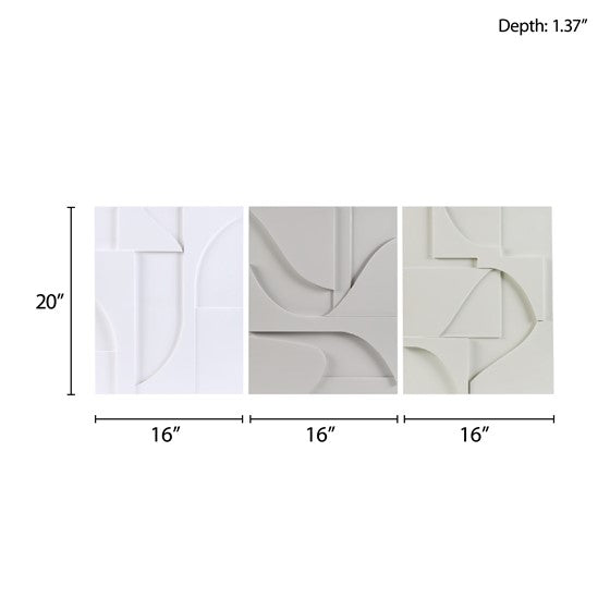 Elements Geometric MDF Wood Carved Wall Decor