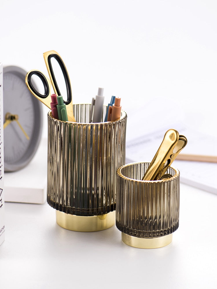 Home Decoration Cosmetic Organizer Containers Glass Pen Holder