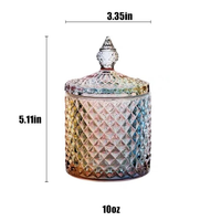 round crystal glass diamond embossed colorful container