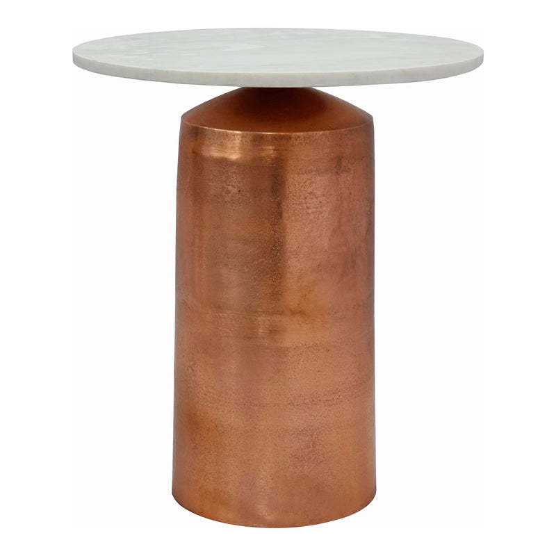 Copper & Marble Designer Accent Table Midcentury Modern Industrial