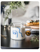 Round Transparent Glass Face Silhouette Breakfast Mug
