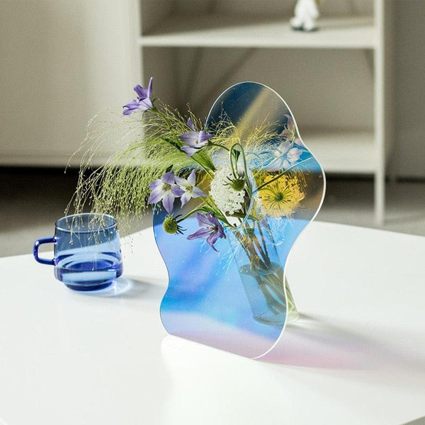 Decorative Mirror Acrylic Vase and Desktop Organizer