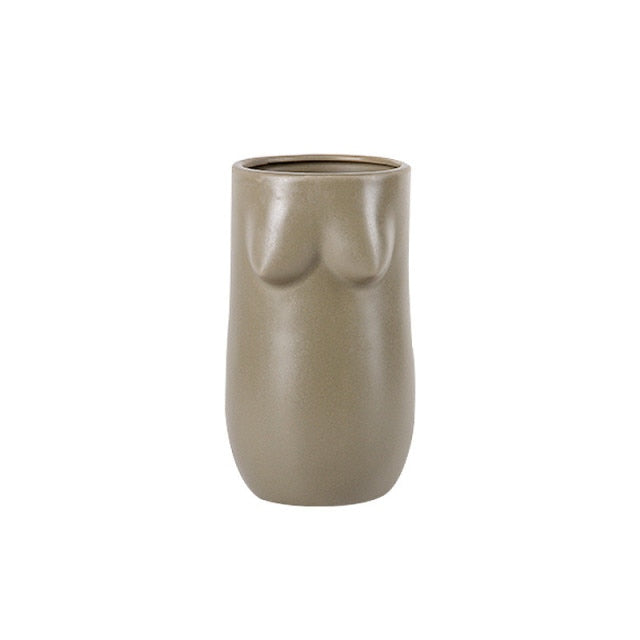 Feminine Nature Shaped Ceramic Vases neutral colors hand painted organic woman curves bust