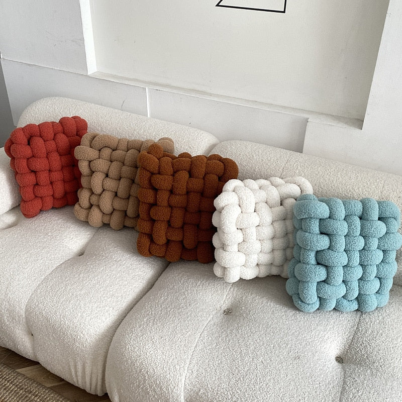 Pillows & Throws Twist Seat Cushion Soft Chic Twill Grills Round Square 