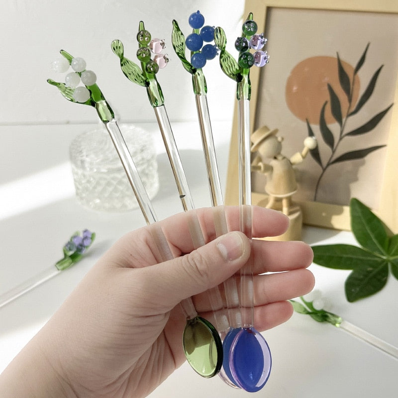 Floral Glass Stirrer