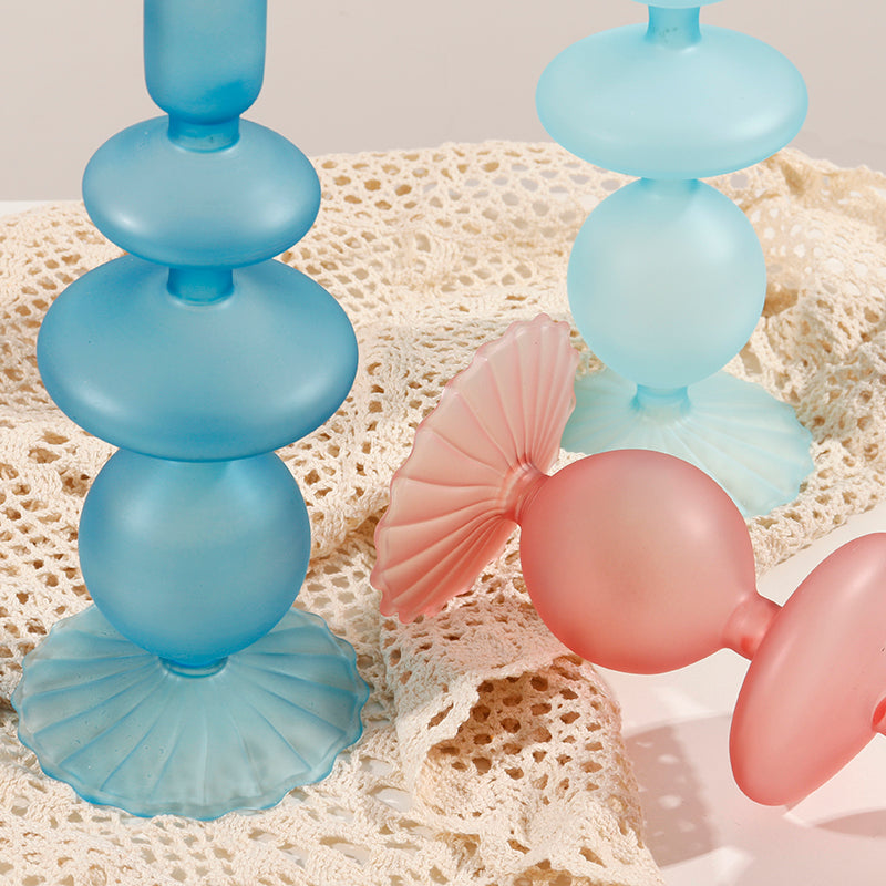 Frost Glass Candle Holders