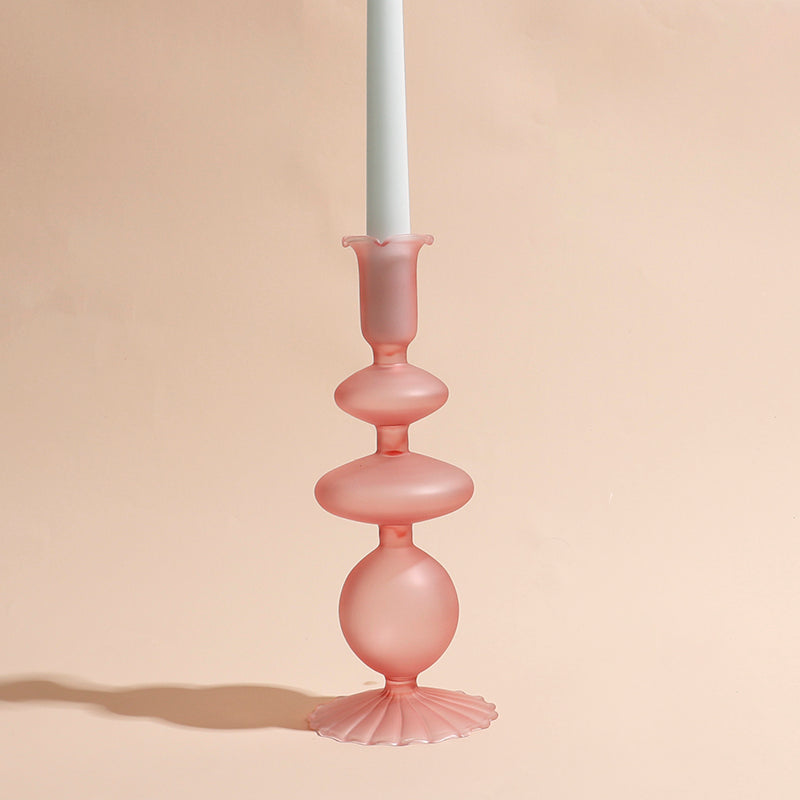 Frost Glass Candle Holders
