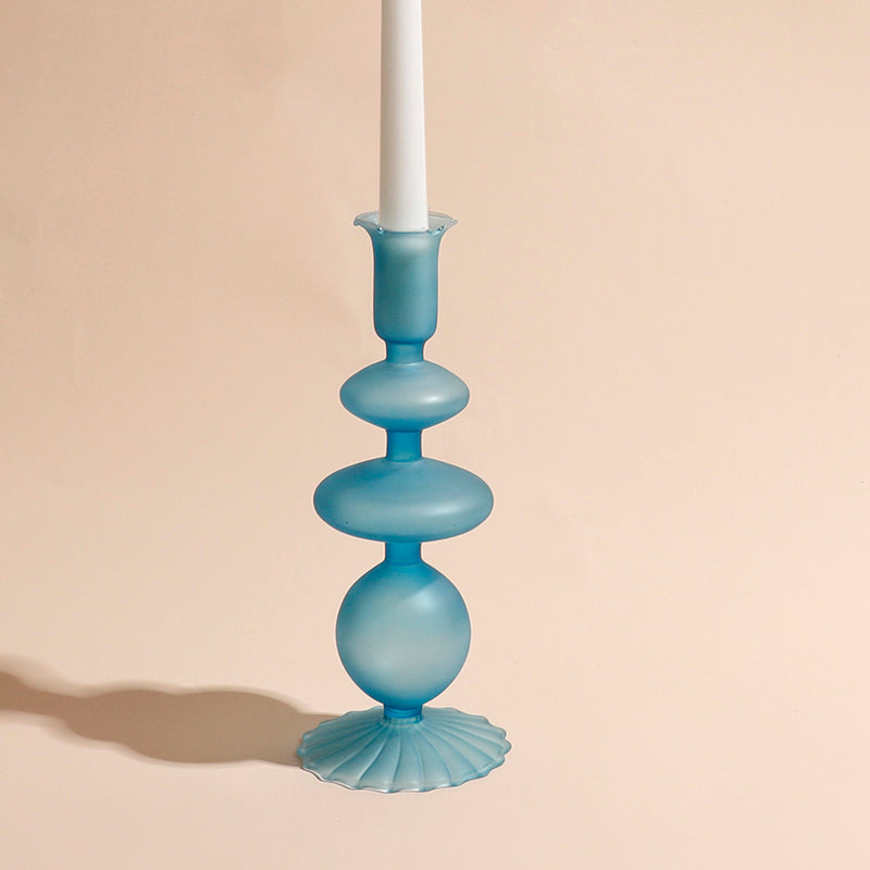 Frost Glass Candle Holders