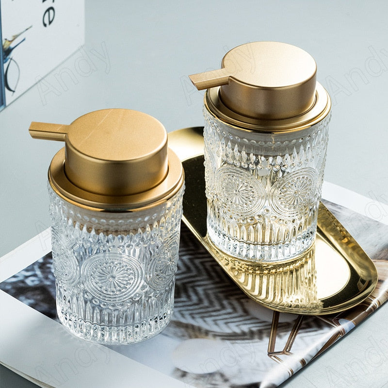 Soap Transparent Press Glass Bottle 