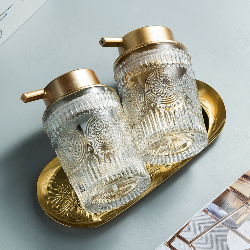 Soap Transparent Press Glass Bottle 