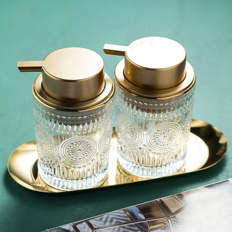 Soap Transparent Press Glass Bottle 