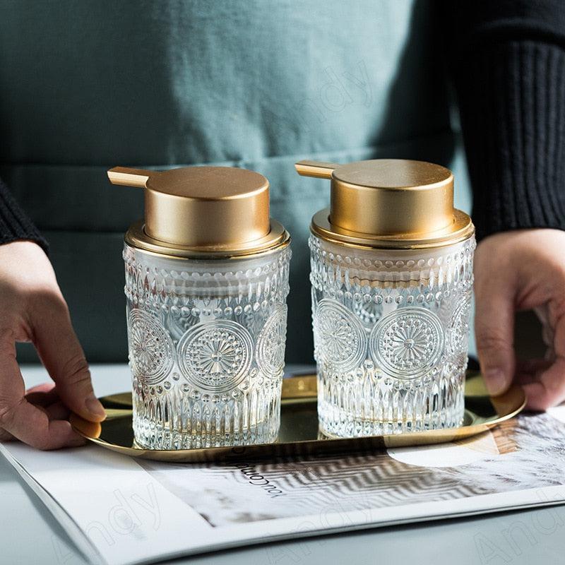 Soap Transparent Press Glass Bottle 
