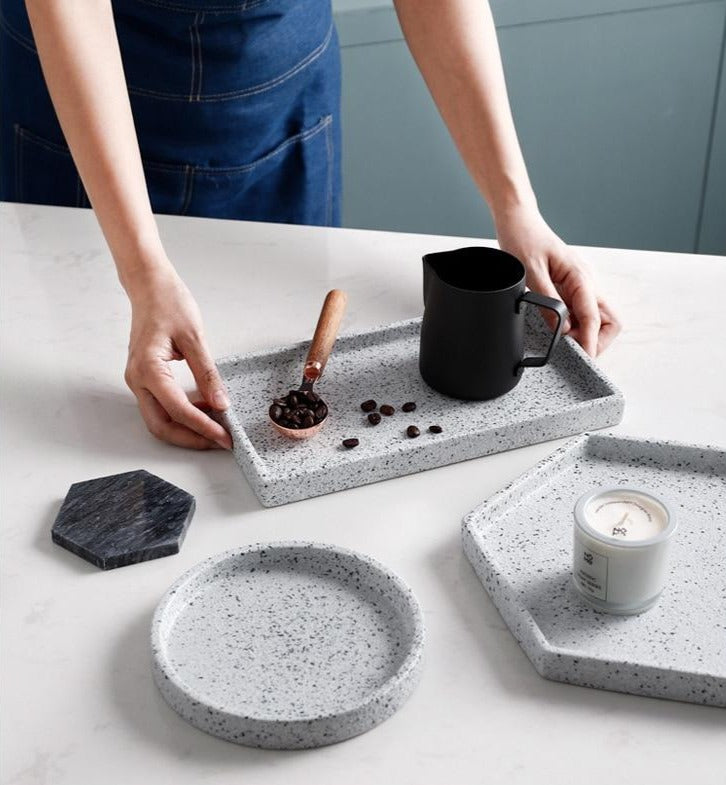 geometric Granite concrete Trays