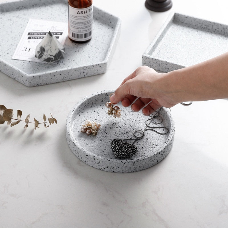 round Granite concrete Trays