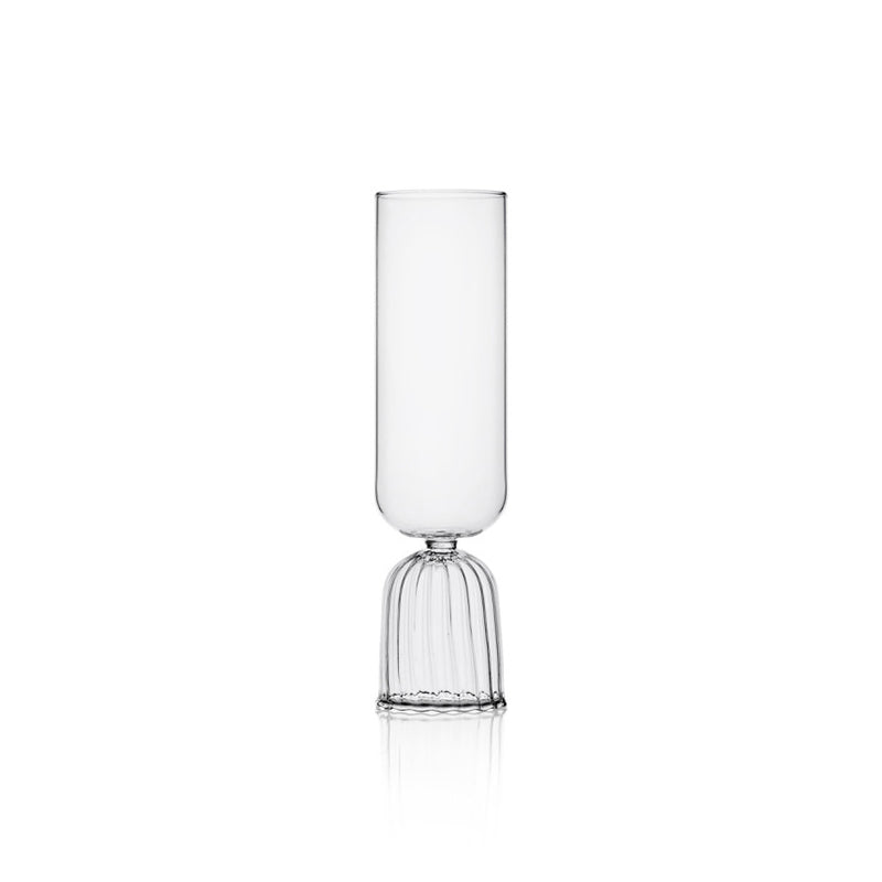 round Borosilicate Glass with scallop edge stand glass cups