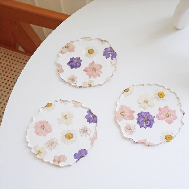 Dry Flower Acrylic Coaster