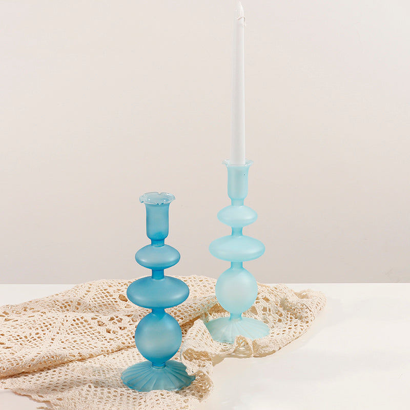 Frost Glass Candle Holders