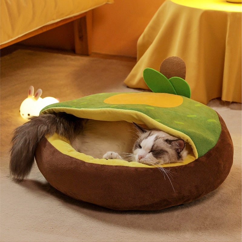 Cat Dog Soft Fleece Fruit Shape Quilt Nest 