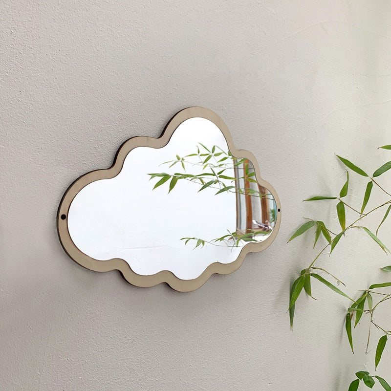 Vintage Cloud Wood Make-Up Wall Decorative Mirror 