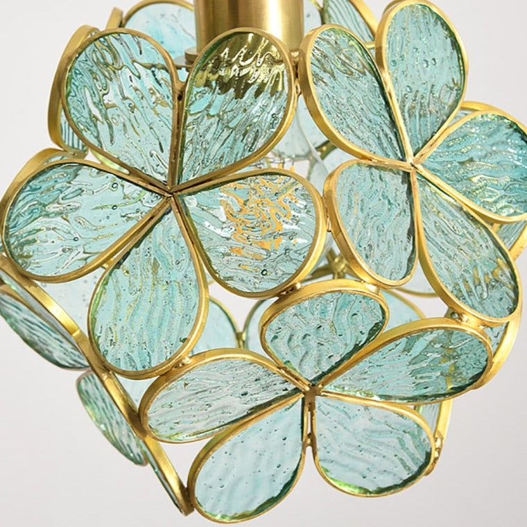Glass Stone Hanging Pendant Lights Flower Design