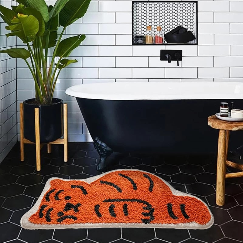 Lying Tiger Bathroom Mat