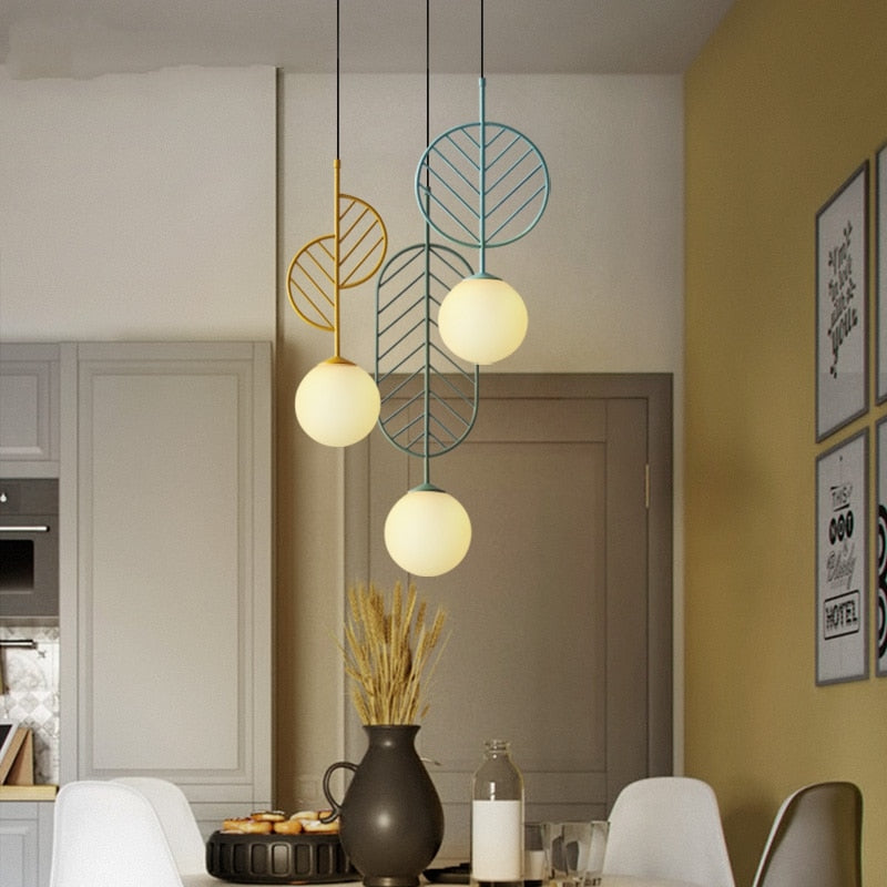 Led Hanglamp Living Room Leaves Pendant Light